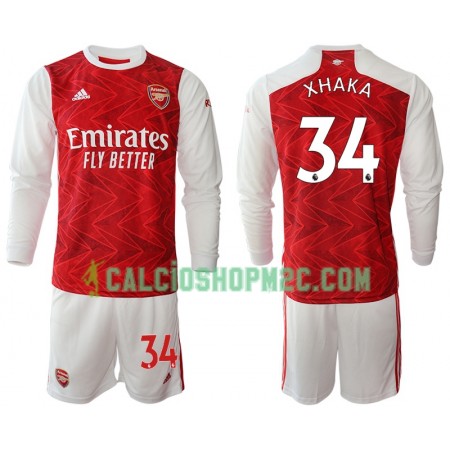Arsenal Granit Xhaka 34 Bambino Maglia Prima 2020/2021 Manica Lunga (+ Pantaloncini)